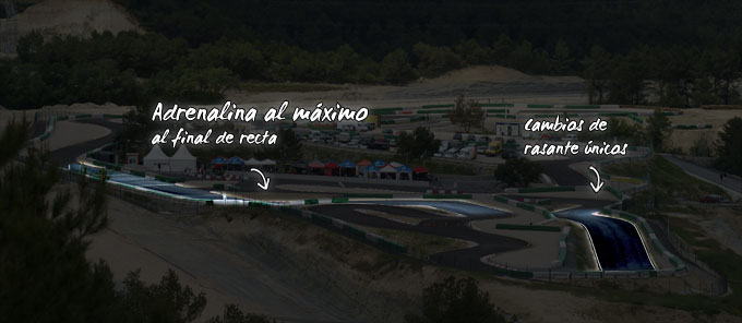 Karting ParcMotor curvas con bajadas y peraltes