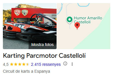 Opinions ressenyes de Karting Castelloli