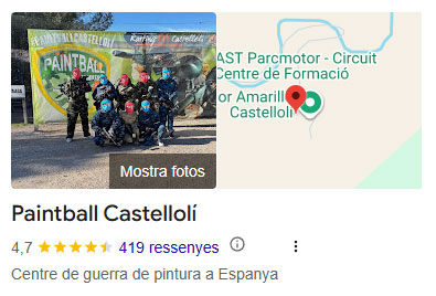 Opinions ressenyes de Paintball Castelloli