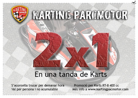 JUEVES 1 DE MAYO 2X1 EN KARTING