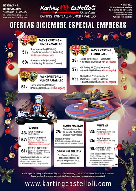 PDF Tarifes Karting Humor Amarillo Paintball Desembre Nadal